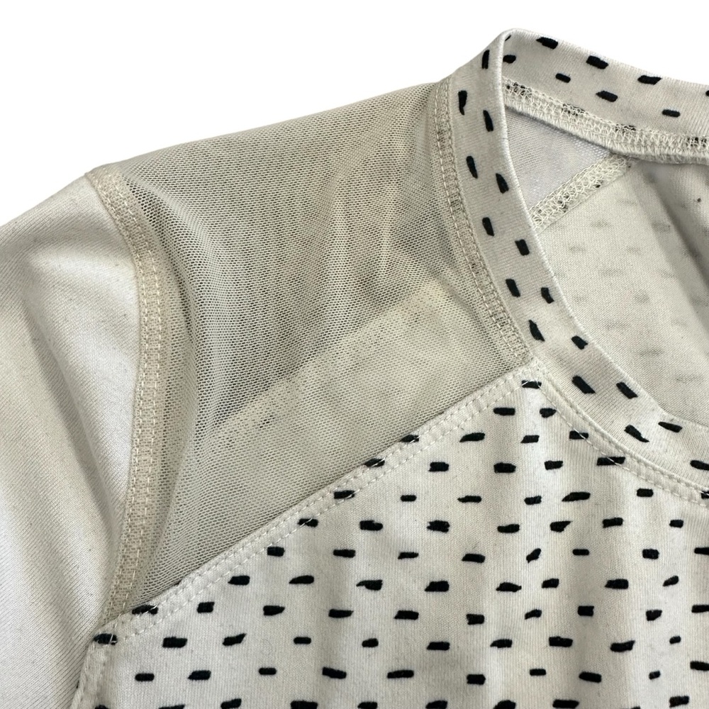 Oiselle White Polka Dot Long Sleeve Mesh Running Shirt Size 4 - Picture 2 of 8